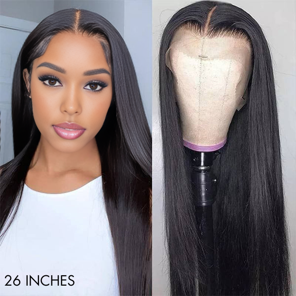 Pre-plucked long wig with a natural hairline