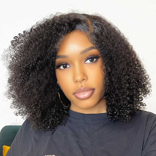 Kinky curly wig showcasing defined and textured curls