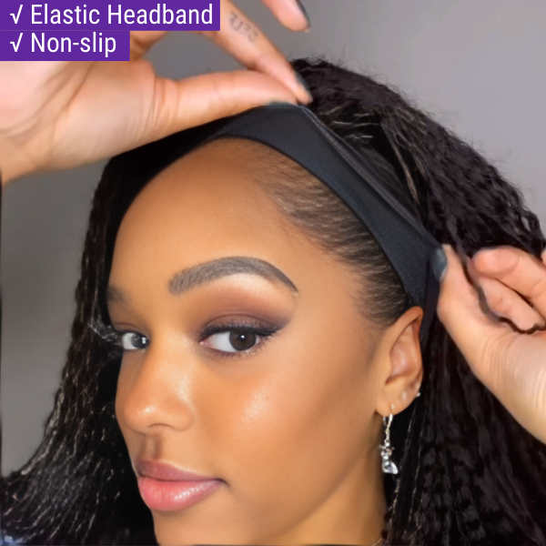 Headband wig featuring easy wear and versatile styling options