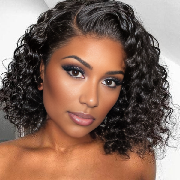 Natural black water wave wig for a sleek and natural look