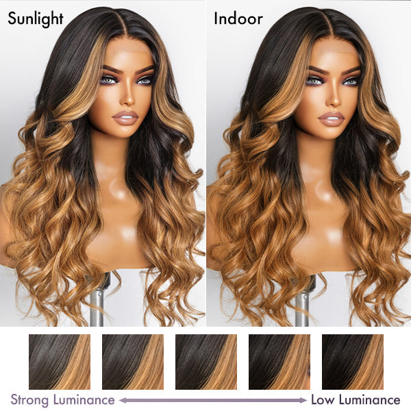 Blonde ombre hair wig featuring trendy and stylish color transitions