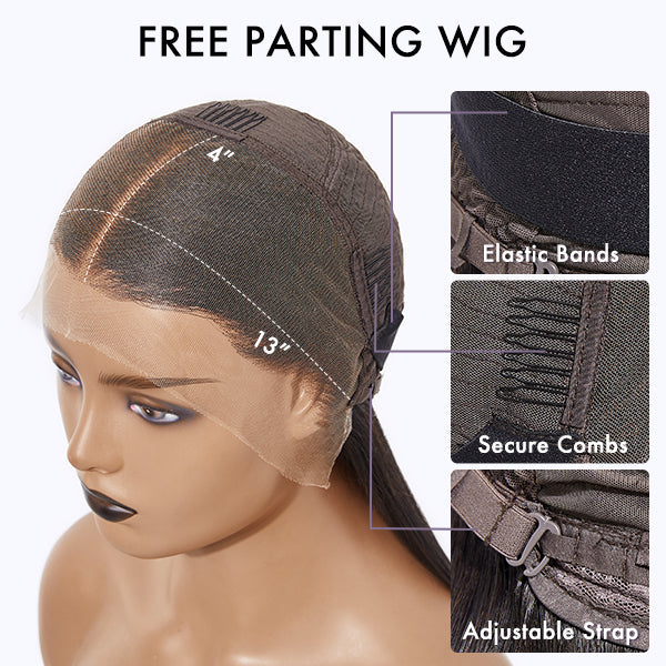 Free parted wig for customizable styling options