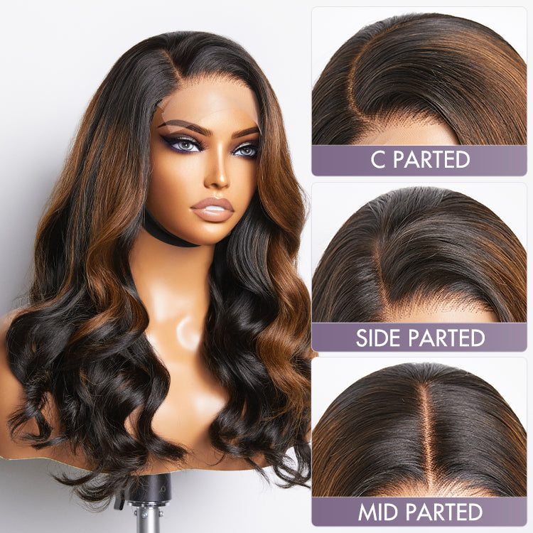 5x5 Closure Lace Wig providing C parted, side parted, mid parted