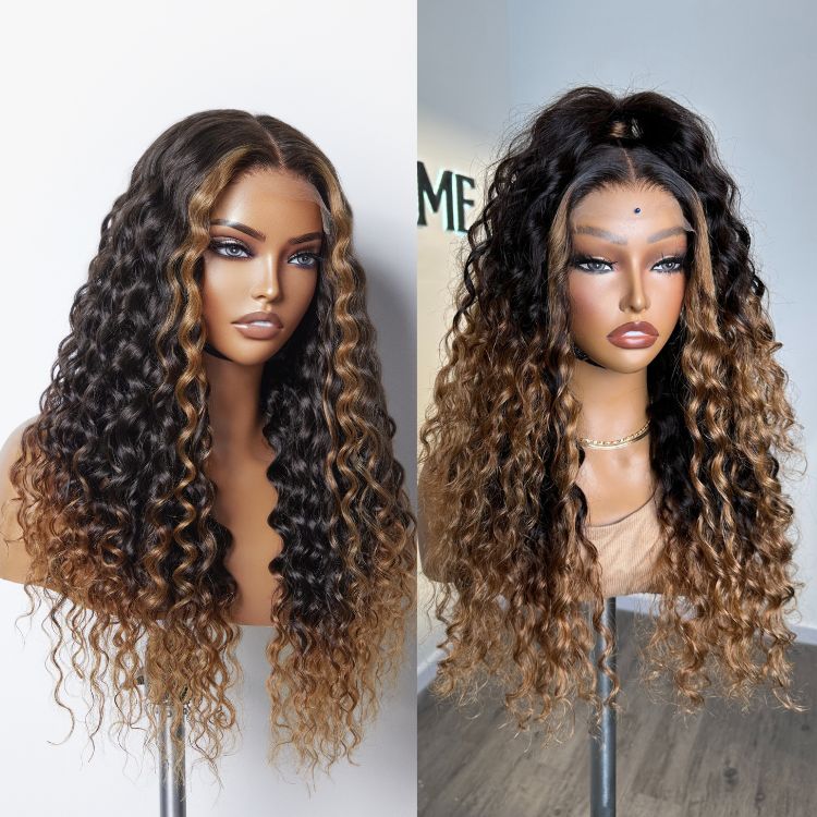 Brown ombre hair wig featuring subtle gradient for a natural look