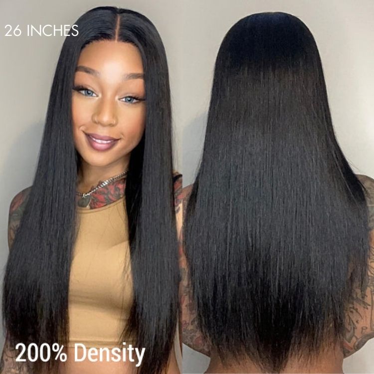 Silky straight wig offering a sleek and smooth hairstyle