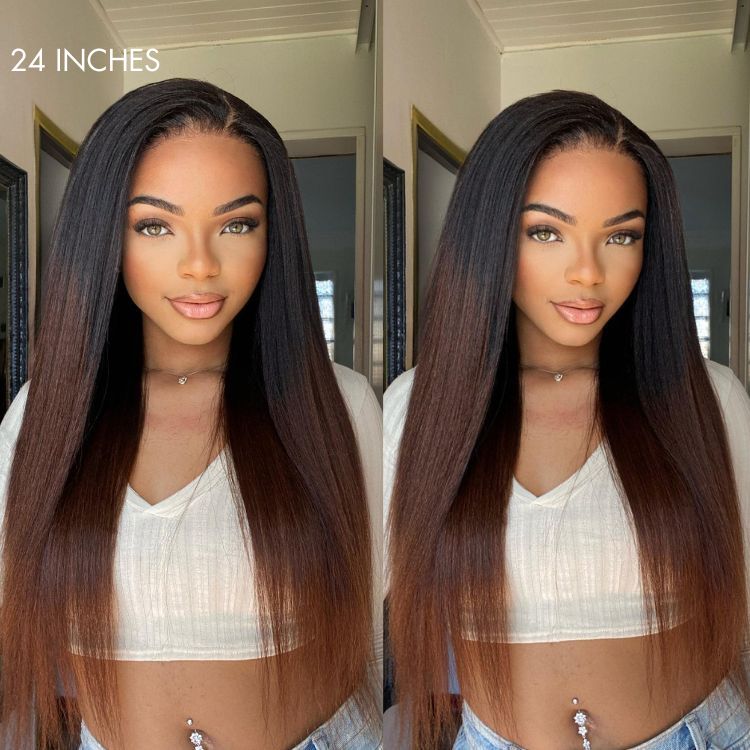 Ombre Brown wig showcasing a stylish color transition