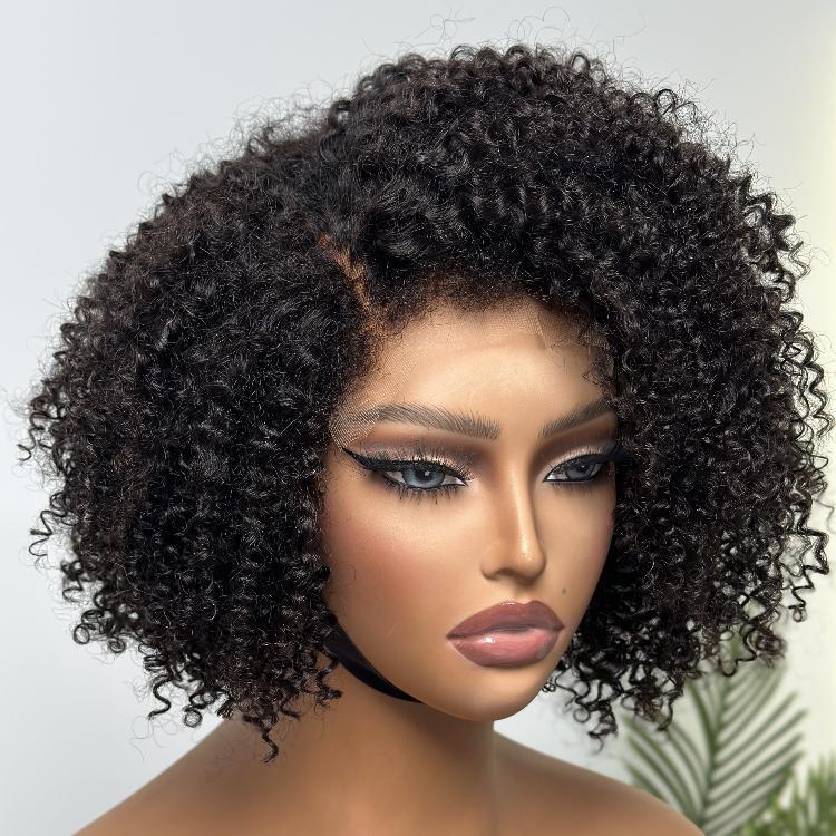 Short Wig with 4C edge for a natural and textured look；