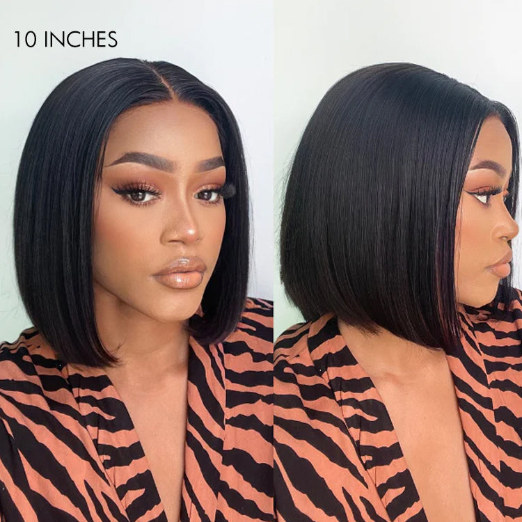 10 inches human hair bob wig for a stylish length